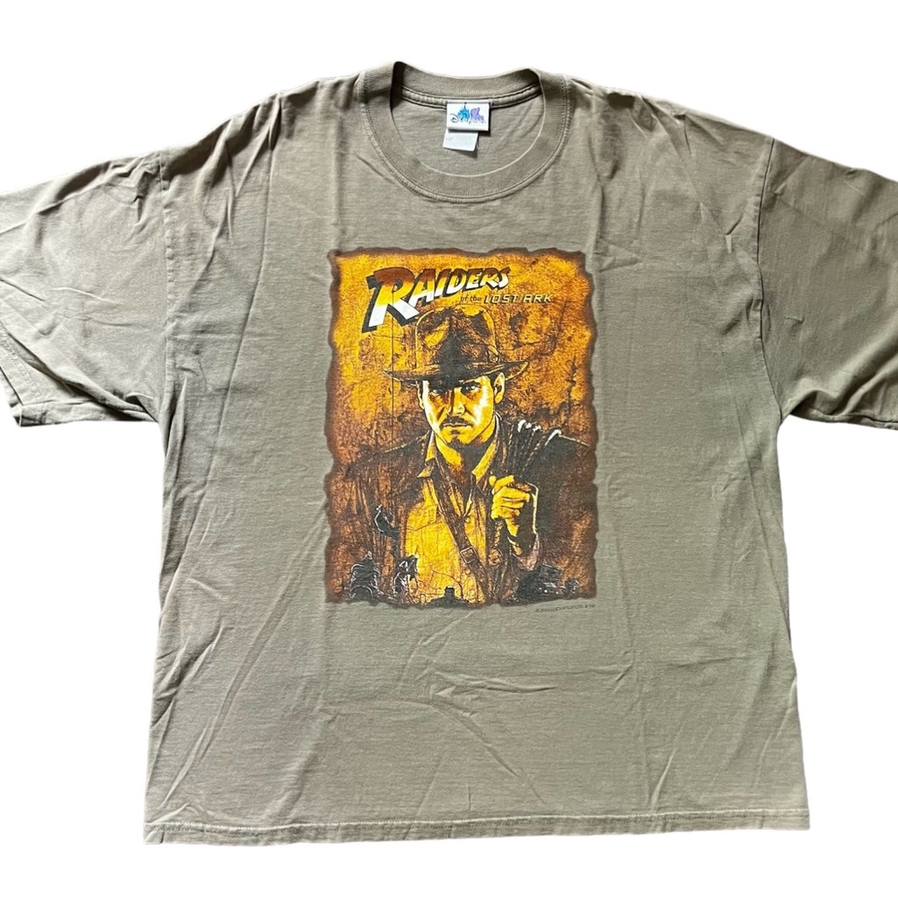 Indiana Jones Raiders of the Lost Ark Vintage Mens 2004 *FLAWED/stain* 2X Disney